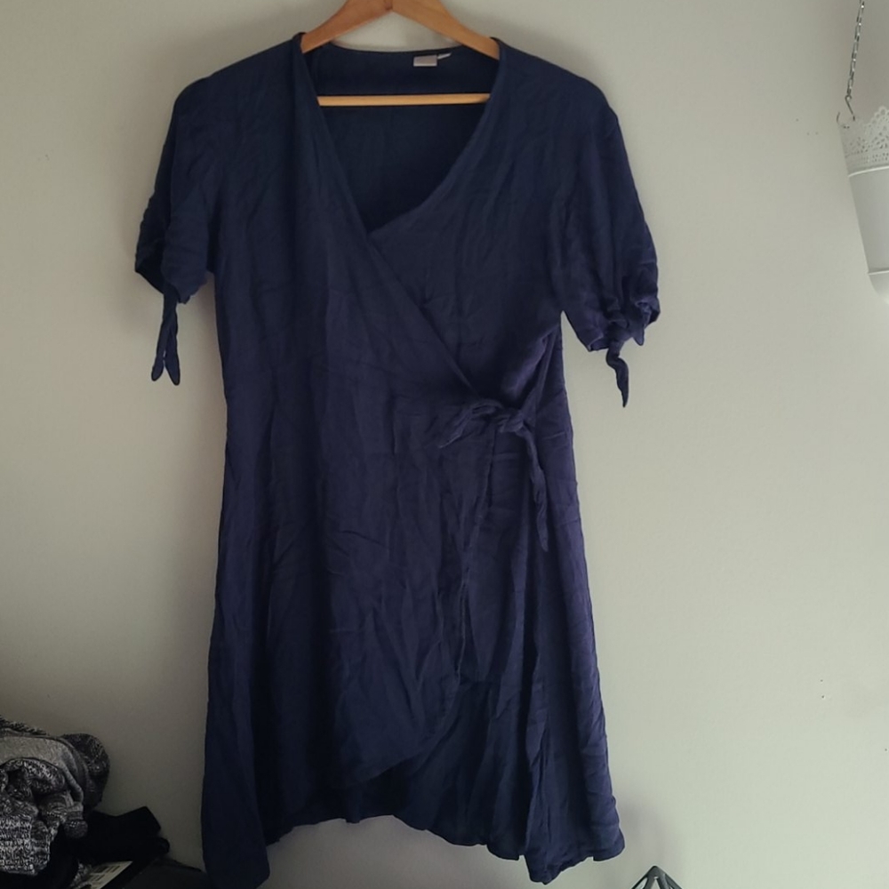 Blue wrap dress